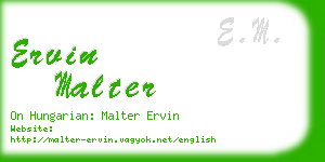 ervin malter business card